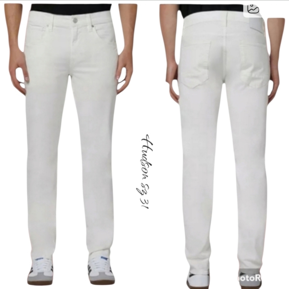Nwt Hudson Mens Blake Slim Straight White Twill Jeans Size 31 — image 2 of 8